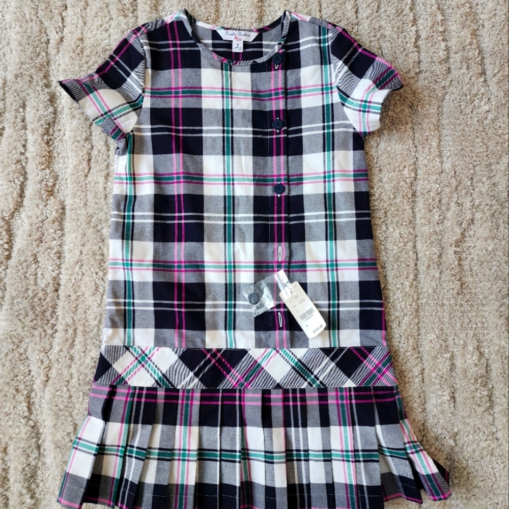 Brooks Brothers Fleece plaid girls dress